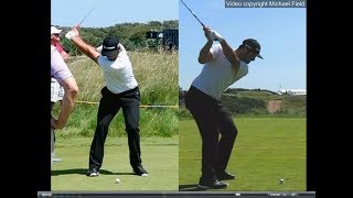 Jon Rahm golf swing  Long Iron faceon amp downtheline July 2017 [upl. by Calvert]