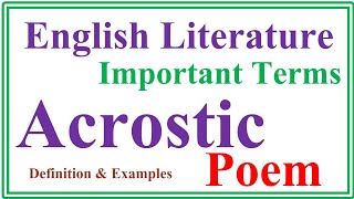 Acrostics  What is acrostic poem  How to write Acrostic Poem  English literature Literary Device [upl. by Miarfe]