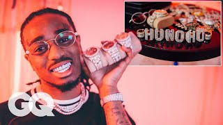 Quavo Shows Off His Insane Jewelry Collection  GQ [upl. by Uriel]