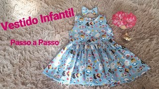 Vestido Infantil  Passo a Passo com Molde Grátis [upl. by Laraine]