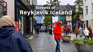 Walking Tour Reykjavik Iceland HD wNatural Sound [upl. by Zebulen]