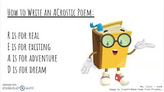 How to Write Acrostic Poems [upl. by Yraillih]