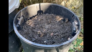 CHEAP and EASY Composting Method 32 Gallon Trash Bin [upl. by Downall]