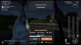 Fishing Planet  How To Catch Striped Bass at Blue Crab Island Mississippi [upl. by Merrili767]