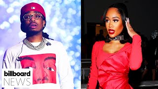 Quavo and Saweetie Caught Fighting in Elevator Video  Billboard News [upl. by Grath804]