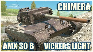 Chimera AMX 30 B amp Vickers Light 105 • WoT Blitz Gameplay [upl. by Catha]