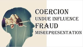 Coercion Undue Influence Fraud Misrepresentation  Indian Contract Act 1872  Law Guru [upl. by Adiel651]