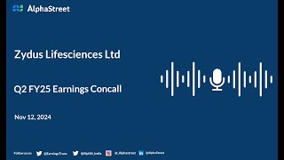 Zydus Lifesciences Ltd Q2 FY202425 Earnings Conference Call [upl. by Bradshaw]