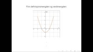 Finne definisjons og verdimengde [upl. by Eiclek]