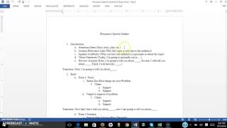 Persuasive Speech Outline Overview [upl. by Akcemat404]