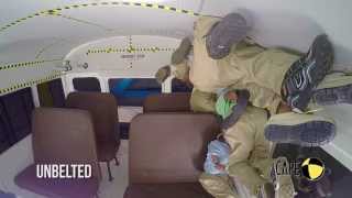 Seat Belt Effectiveness in a School Bus Rollover [upl. by Ahsikal]