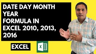 Excel in Hindi  Date Day Month Year Formula [upl. by Rednas859]