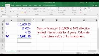 Compound Interest Calculating Future Value using Excel [upl. by Ardnaz]