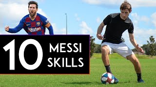 TOP 10 MESSI SKILLS to Beat Defenders [upl. by Ahsilrak]