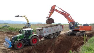 4X Fendt tractor  Hitachi Zaxis  New Holland D180  E145 [upl. by Aenit]