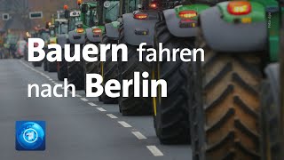 Landwirte protestieren Sternfahrt nach Berlin [upl. by Sirod488]