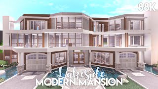 Lakeside Modern Mansion  Bloxburg Build [upl. by Chico]