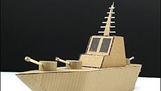 como hacer un buque de guerra de cartón  how to make a cardboard warship [upl. by Alarick]