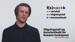 Stigningstall og konstantledd for lineære funksjoner [upl. by Lavery]