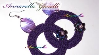 Tutorial orecchini uncinetto cerchio vuoto  Crochet earrings [upl. by Nnaasil]