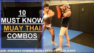 2020 10 MUST KNOW Muay Thai Combos For Beginners [upl. by Ideih741]