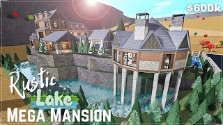 Bloxburg  Rustic Lake Mega Mansion  Build Part 14 Roblox [upl. by Enilaf677]