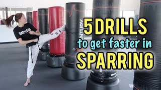 5 Sparring Drills to Help You Kick Faster Taekwondo Speed amp Agility [upl. by Aieki]