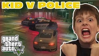 Kid Temper Tantrum vs Police in GTA 5 Leland finally gets to play GTA 5 [upl. by Galatea]