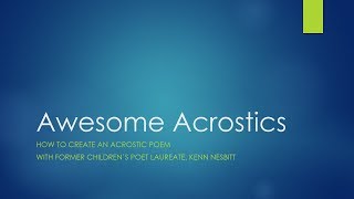 Awesome Acrostics [upl. by Obola]