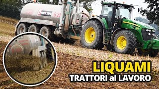 Trattori al lavoro John Deere 7830 con spandiliquame [upl. by Bran299]