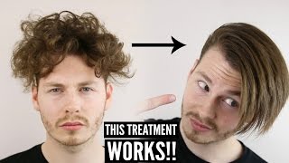 Keratin Hair Treatment  Mens Curly Hair Transformation  How To Style 2025 [upl. by Napas]