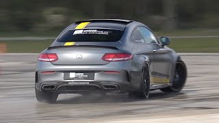 MercedesAMG C63S Edition 1 with Akrapovic Exhaust  Burnout Drifts Accelerations [upl. by Forester]