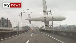 Taiwan Plane Crash Passenger Jet Hits Bridge [upl. by Miksen]