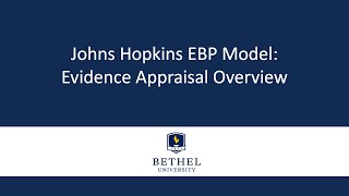 John Hopkins EBP Model Evidence Appraisal [upl. by Montano]