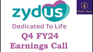 Zydus Lifesciences Q4 FY24 Earnings Call Part1Zydus Lifesciences Ltd Q4 Concall [upl. by Reginnej10]