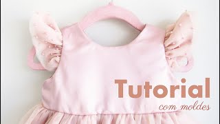 Tutorial Vestido Infantil Festa com Molde Grátis [upl. by Rolan]