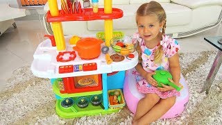 Diana and Roma Pretend play with Kitchen toys [upl. by Natan]