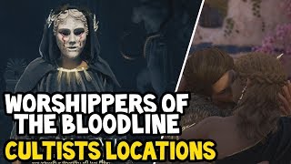 Assassins Creed Odyssey ALL WORSHIPPERS OF THE BLOODLINE CULTISTS Locations Walkthrough [upl. by Gibbeon49]