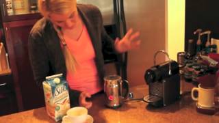 Nespresso Aeroccino Plus Frother Review Frothing Almond Milk [upl. by Asiak]