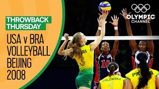 Brazil Women beat USA for their first Volleyball Gold  Beijing 2008  Throwback Thursday [upl. by Pandolfi307]